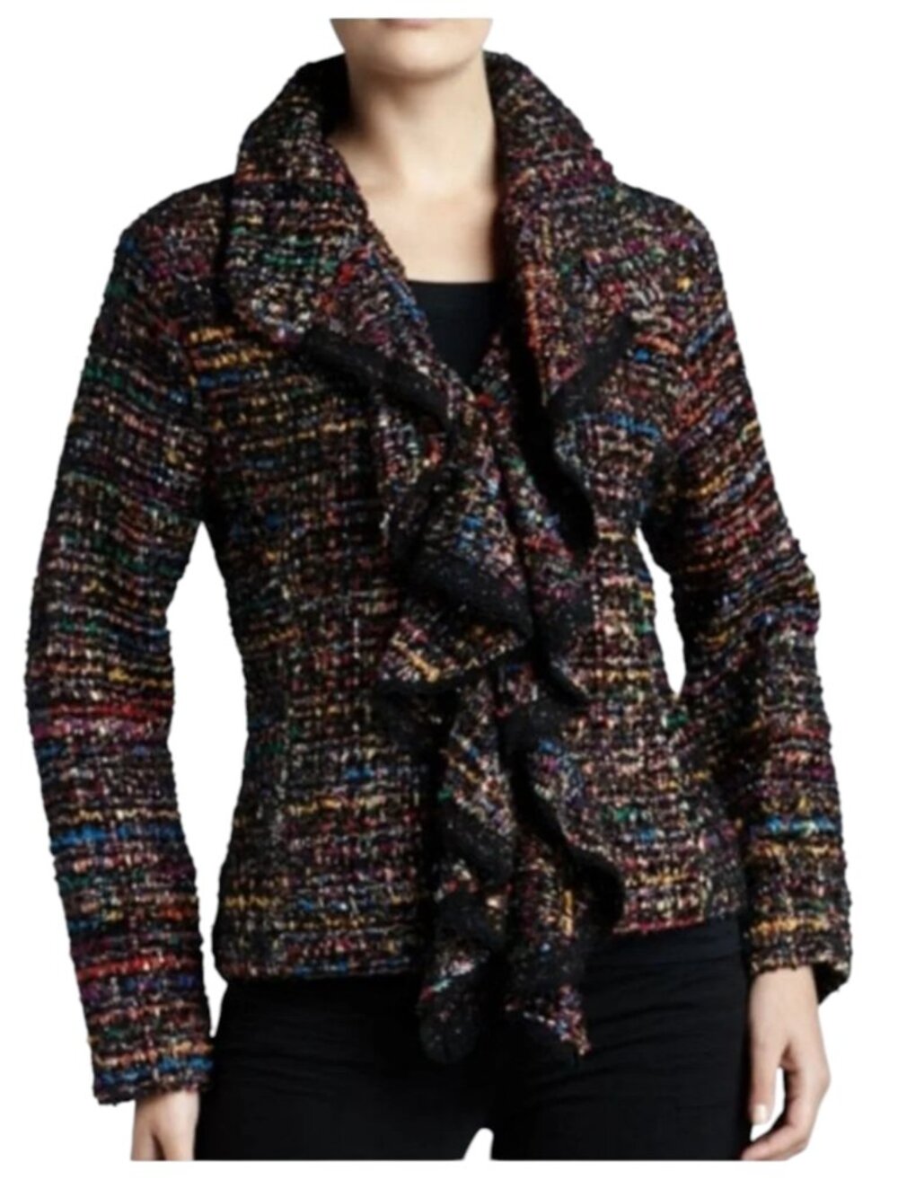 Berek Harmony Rainbow Tweed Blazer Jacket Women's Size M